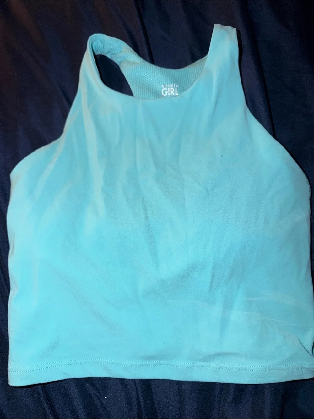 Athleta Girl Aqua Green Racerback Crop Tank